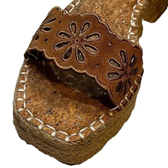 Crown Vintage Espadrille Sandals 8 1/2M 8.5 (long fits like a 9) ankle strap - Picture 4 of 13